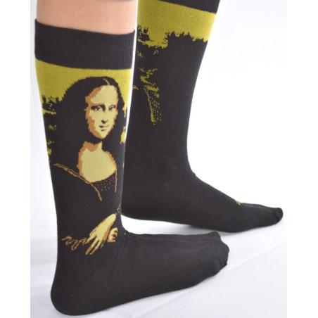 Chaussettes Mona Lisa selon Leonard de Vinci