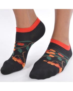 Socquettes noir massif fleuris