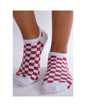 Socquettes carreaux vichy Rouge