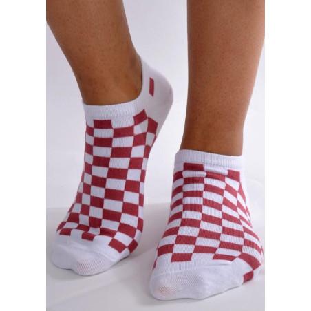 Socquettes carreaux vichy Rouge