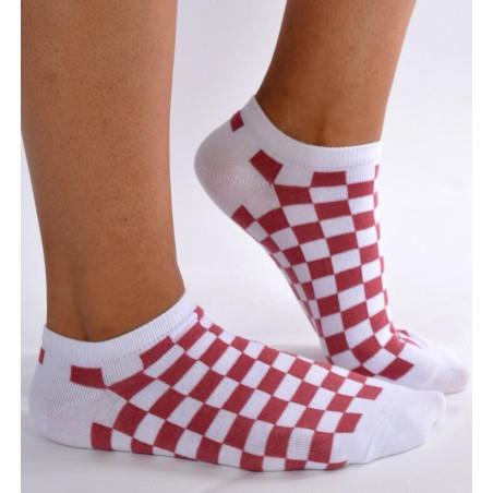 Socquettes carreaux vichy Rouge