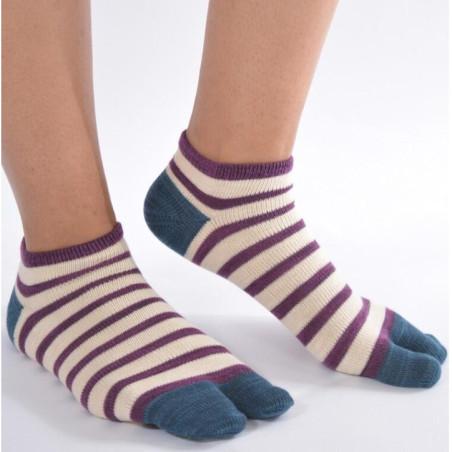Chaussettes Ninjas cobalt large rayures