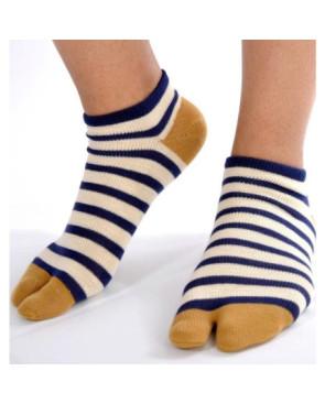 Chaussettes ninjas marine large rayures