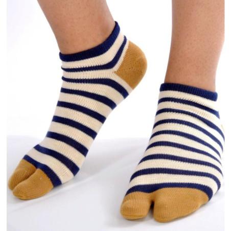 Chaussettes ninjas marine large rayures