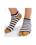 Chaussettes ninjas marine large rayures