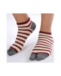 Chaussettes ninjas Grises larges rayures bordeaux