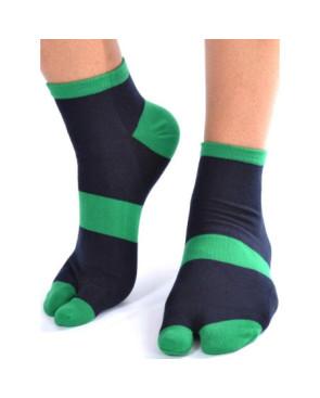 Chaussettes ninjas noires doigts verts