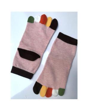 Chaussettes Roses 5 doigts colorés
