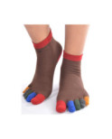 Chaussettes marrons 5 Doigts colorés