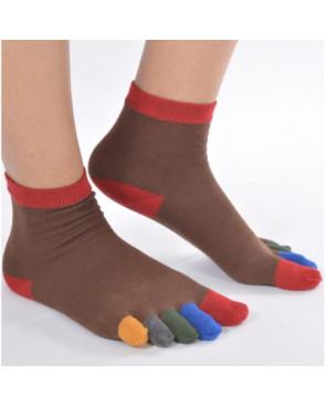 Chaussettes marrons 5 Doigts colorés