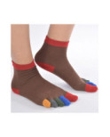 Chaussettes marrons 5 Doigts colorés