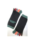 Chaussettes noires doigts colorés