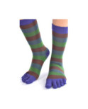 Chaussettes 5 Doigts rayures Brun Vert