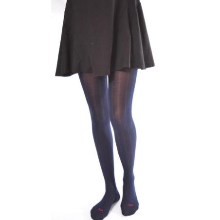 collant soie et coton bleu marine Berthe aux grands pieds