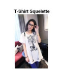 T-Shirt Halloween Squelette Blanc