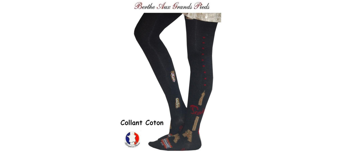 Collant tricoté Berthe aux grands pieds Paris 1900 profil