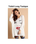 T-shirt tunique clin d'oeil Blanc