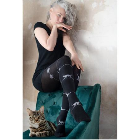 Collant hiver tendance chat rigolo cronert