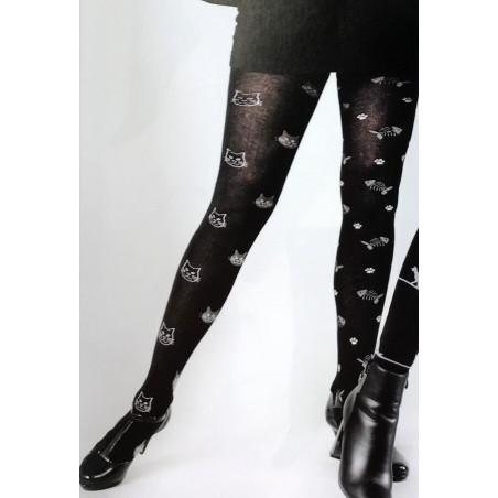Cronert Femme Collant Cronert Coton Chat et poissons