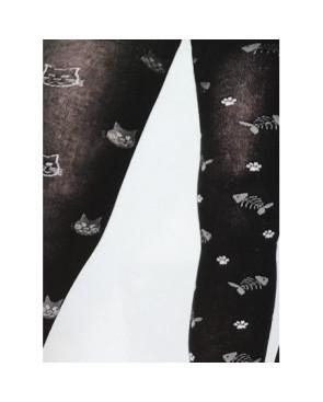 Collant Cronert Coton Chat et poissons