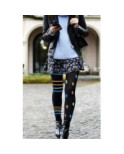Collant Asymétriques Rayures et pois azur