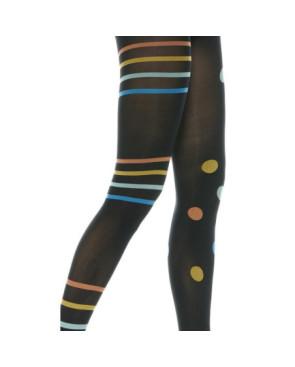 Collant Asymétriques Rayures et pois azur
