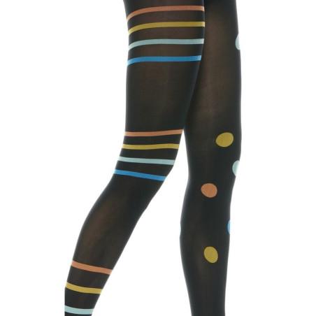 Collant Asymétriques Rayures et pois azur