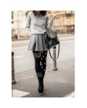 Collant Asymétriques Rayures et pois azur