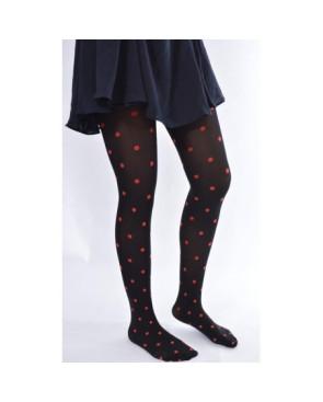  collant opaque noir tendance pois de couleur