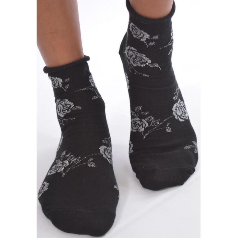 Chaussettes Chics Roses Argentées