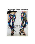 Legging à têtes de morts rigolotes multi
