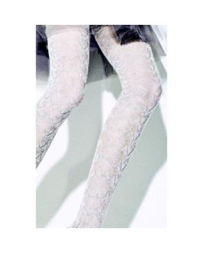  collant ajouré hiver effet dentelle coton