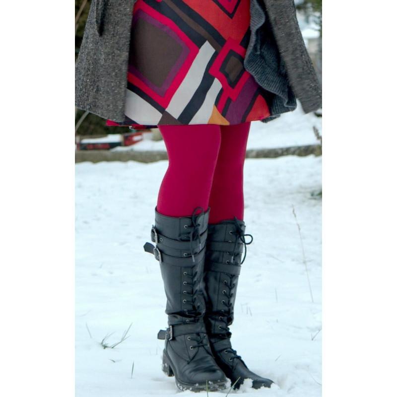 Collant coton velvet rouge