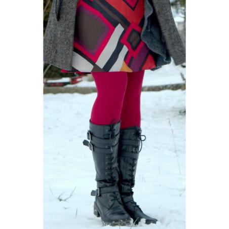 Collant coton velvet rouge