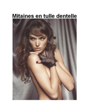 Mitaines élégantes en dentelle tullée
