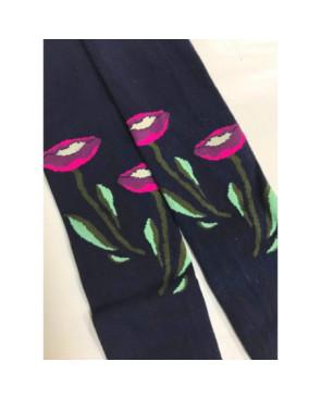 COLLANT coton san giacomo marine fleurs poppy