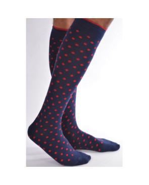 Mi bas marine pois rouges