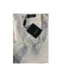 Chemise Col en Dentelle V Laine et Soie