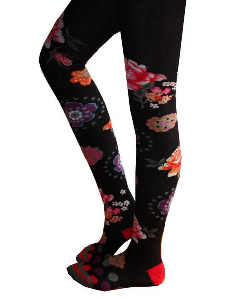 Collant hiver Fil de joie Fleurs Naives 