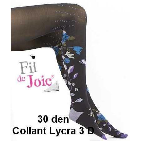 Collant Lycra Fil de joie Fleurs Bleues