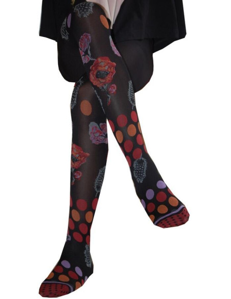 Collant Lycra Dub et Drino Pois et fleurs assis