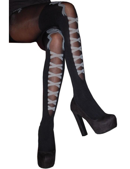 Collant cuissarde Laçage Envoutant assis