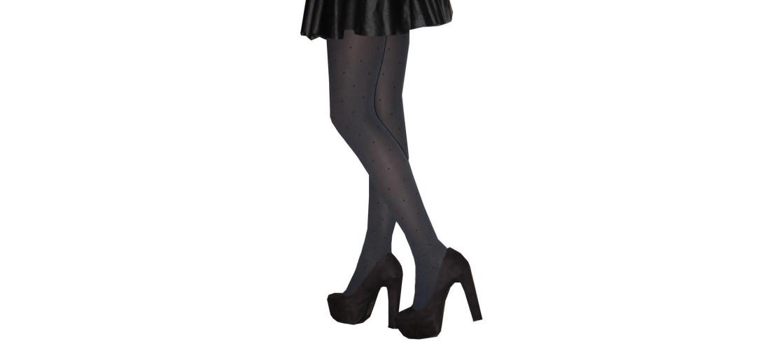 Collant plumetis opaque chiné arrière profil