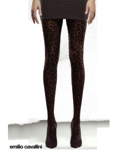 Collant Emilio Cavallini léopard tattoo noir 2