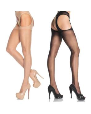 Collant ouvert classique Leg avenue noir et chair