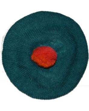Bonnet en mohair bleu vert Bonnefoy