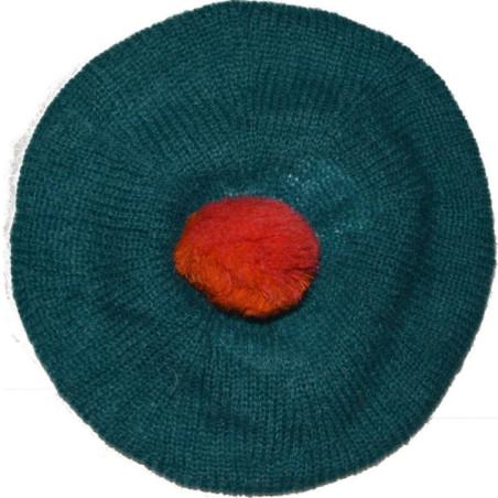 Bonnet en mohair bleu vert Bonnefoy