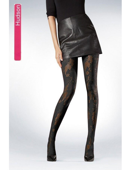 Collant Hudson fleurs Baroque marine