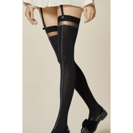 Bas porte jarretelles opaque lurex