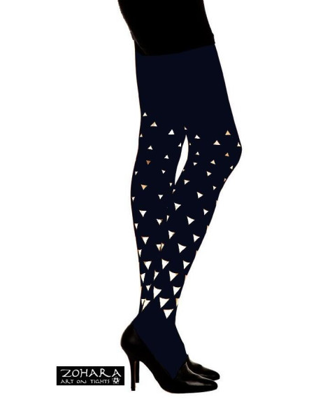 Collant Zohara Triangle Bleu et blanc